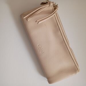 Chic Cream Leather Clutch by